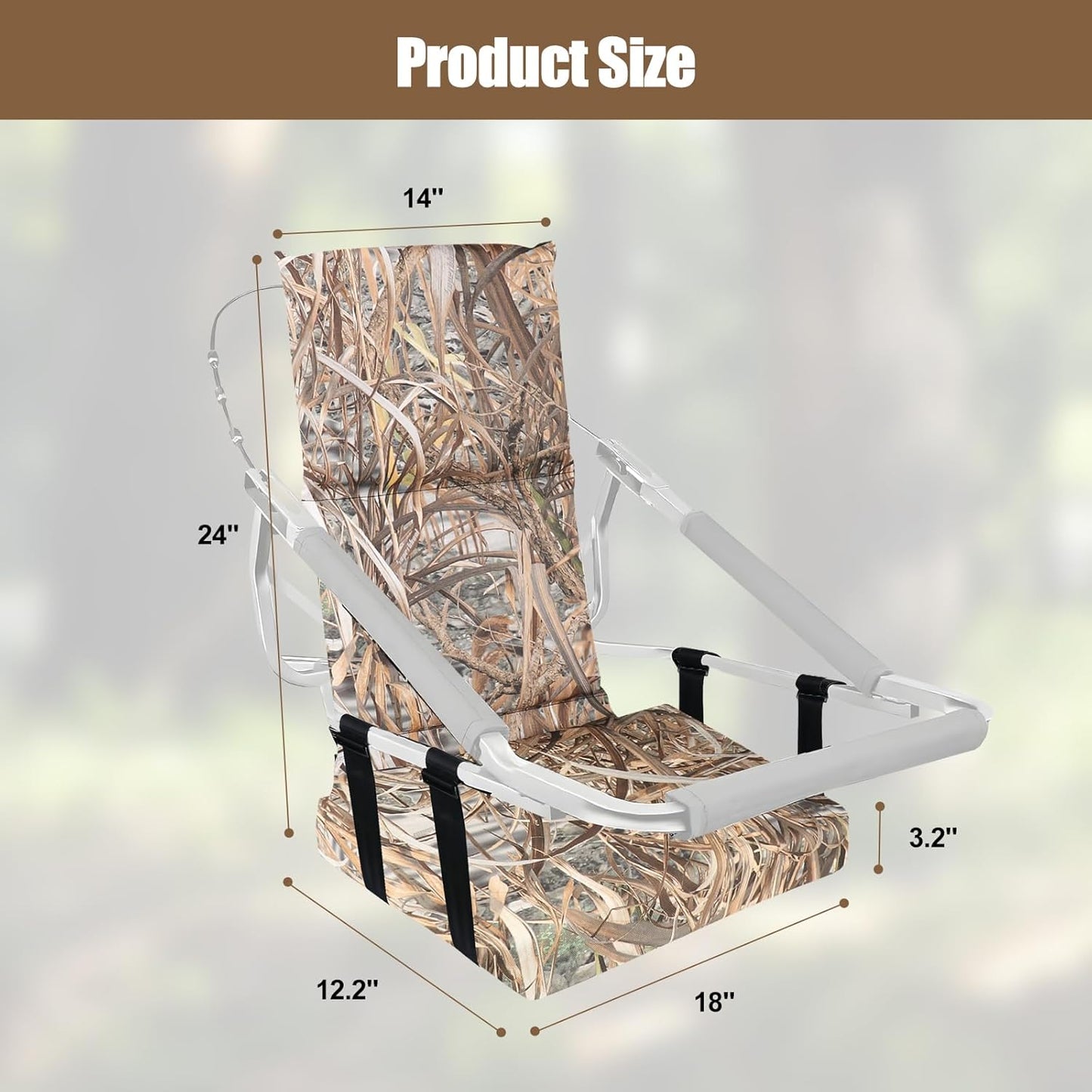 Tree Stand Seat,Adjustable Tree Stand Seat Cushion for Hunting,Extra Thick Comfortable Layer Double Sponge Universal Treestand Cushion Fits Climber Deer Tree Stands